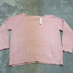 Ann‎ Taylor Loft Outlet Pink Boxy Sz 2XL Sweater Pullover Long Sleeve NWT Chunky
